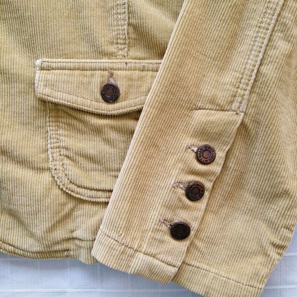 True Grit Ladies Stretch Cord Campaign Jacket Tan Mustard Size L - Picture 7 of 12